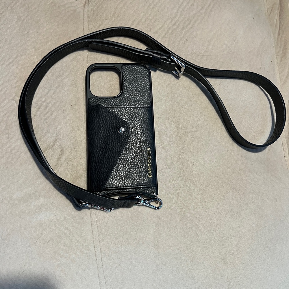 Bandolier Hailey iPhone 13 Pro Max Black Phone Case with Strap